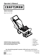 Предварительный просмотр 1 страницы Craftsman 247.77003 Operator'S Manual