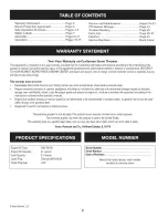 Preview for 2 page of Craftsman 247.883700 Operator'S Manual