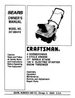 Craftsman 247.88441 Owner'S Manual preview