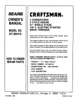 Предварительный просмотр 19 страницы Craftsman 247.88441 Owner'S Manual