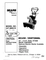 Preview for 1 page of Craftsman 247.886510 Owner'S Manual