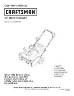 Предварительный просмотр 1 страницы Craftsman 247.88705 Operator'S Manual