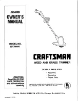 Предварительный просмотр 1 страницы Craftsman 257.796060 Owner'S Manual