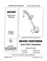 Предварительный просмотр 1 страницы Craftsman 257.798031 Operator'S Manual