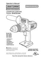 Craftsman 26302 - Professional 20 Volt Lithium-Ion Operator'S Manual предпросмотр