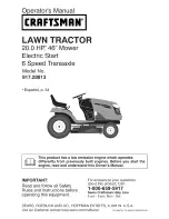 Craftsman 28813 - 46 in. Lawn Tractor Operation Manual preview