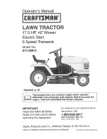 Craftsman 28913 - LTS 1500 17.5 HP/42" Lawn Tractor Operator'S Manual preview