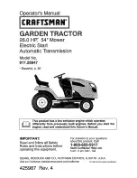 Craftsman 28947 - GT 5000 26 HP/54" Garden Tractor Operator'S Manual preview