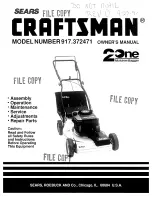 Craftsman 2One 917.372471 Owner'S Manual preview