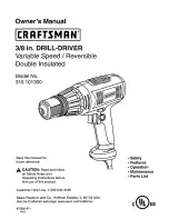 Craftsman 315.101300 Owner'S Manual preview