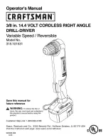 Предварительный просмотр 1 страницы Craftsman 315.101531 Operator'S Manual