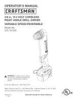 Preview for 1 page of Craftsman 315.101540 Operator'S Manual