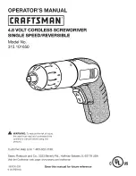 Preview for 1 page of Craftsman 315.101650 Operator'S Manual