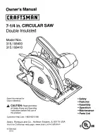 Craftsman 315.108400 Owner'S Manual preview