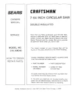 Preview for 16 page of Craftsman 315.10924 Owner'S Manual