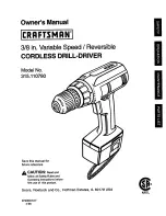 Craftsman 315.11078 Owner'S Manual preview