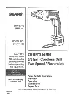 Предварительный просмотр 1 страницы Craftsman 315.111720 Owner'S Manual