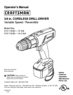 Craftsman 315.113320 Operator'S Manual preview