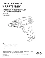 Craftsman 315.113980 Operator'S Manual preview