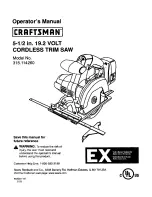 Preview for 1 page of Craftsman 315.114260 Operator'S Manual