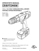 Preview for 1 page of Craftsman 315.114852 Operator'S Manual