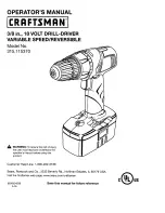 Предварительный просмотр 1 страницы Craftsman 315.115370 Operator'S Manual