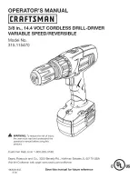 Preview for 1 page of Craftsman 315.115470 Operator'S Manual