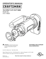 Craftsman 315.115820 Operator'S Manual preview