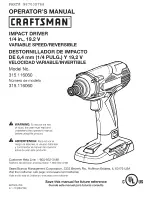 Preview for 1 page of Craftsman 315.116060 Operator'S Manual