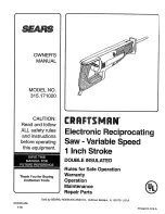 Preview for 1 page of Craftsman 315.171020 Owner'S Manual