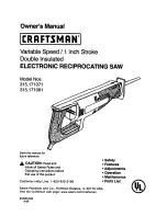 Preview for 1 page of Craftsman 315.171071 Owner'S Manual