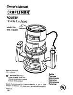 Предварительный просмотр 1 страницы Craftsman 315.175 Owner'S Manual