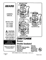 Предварительный просмотр 1 страницы Craftsman 315.175040 Owner'S Manual