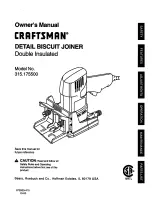 Предварительный просмотр 1 страницы Craftsman 315.175500 Owner'S Manual