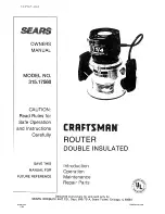 Предварительный просмотр 1 страницы Craftsman 315.17560 Owner'S Manual