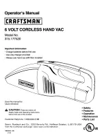 Предварительный просмотр 1 страницы Craftsman 315.177520 Operator'S Manual