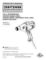 Craftsman 315.262520 Operator'S Manual preview