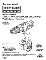 Preview for 1 page of Craftsman 315.267380 Operator'S Manual