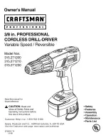 Craftsman 315.271200 Owner'S Manual preview