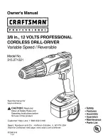 Preview for 1 page of Craftsman 315.271221 Owner'S Manual