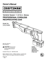 Craftsman 315.274050 Owner'S Manual preview
