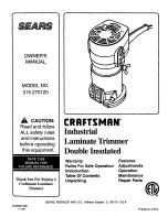 Preview for 1 page of Craftsman 315.275120 Owner'S Manual