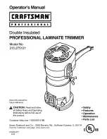 Предварительный просмотр 1 страницы Craftsman 315.275121 Operator'S Manual