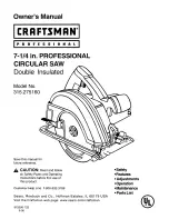 Preview for 1 page of Craftsman 315.27516 Owner'S Manual