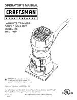 Preview for 1 page of Craftsman 315.277150 Operator'S Manual