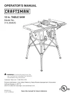 Preview for 1 page of Craftsman 315.28462 Operator'S Manual