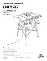 Craftsman 315.349720 Operator'S Manual preview