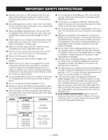 Preview for 4 page of Craftsman 315.CR2000 Operator'S Manual