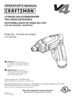 Craftsman 315.V42100 Operator'S Manual preview