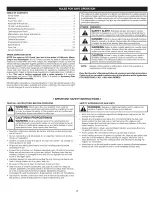 Preview for 2 page of Craftsman 316.773800 Operator's Operator'S Manual